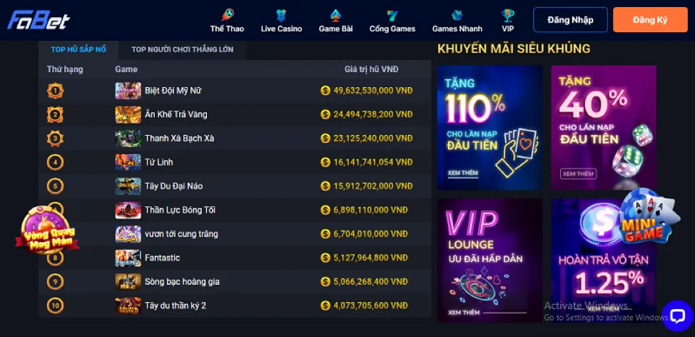 Các phương thức nạp tiền tại Q8BET